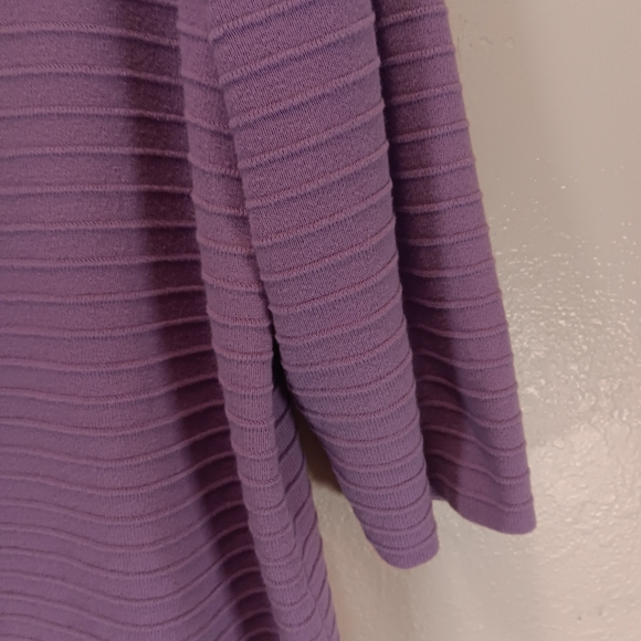Evan-Picone Lavender Purple Ribbed Knit 100% Cotton Button Up Cardigan 1X - Picture 4 of 11